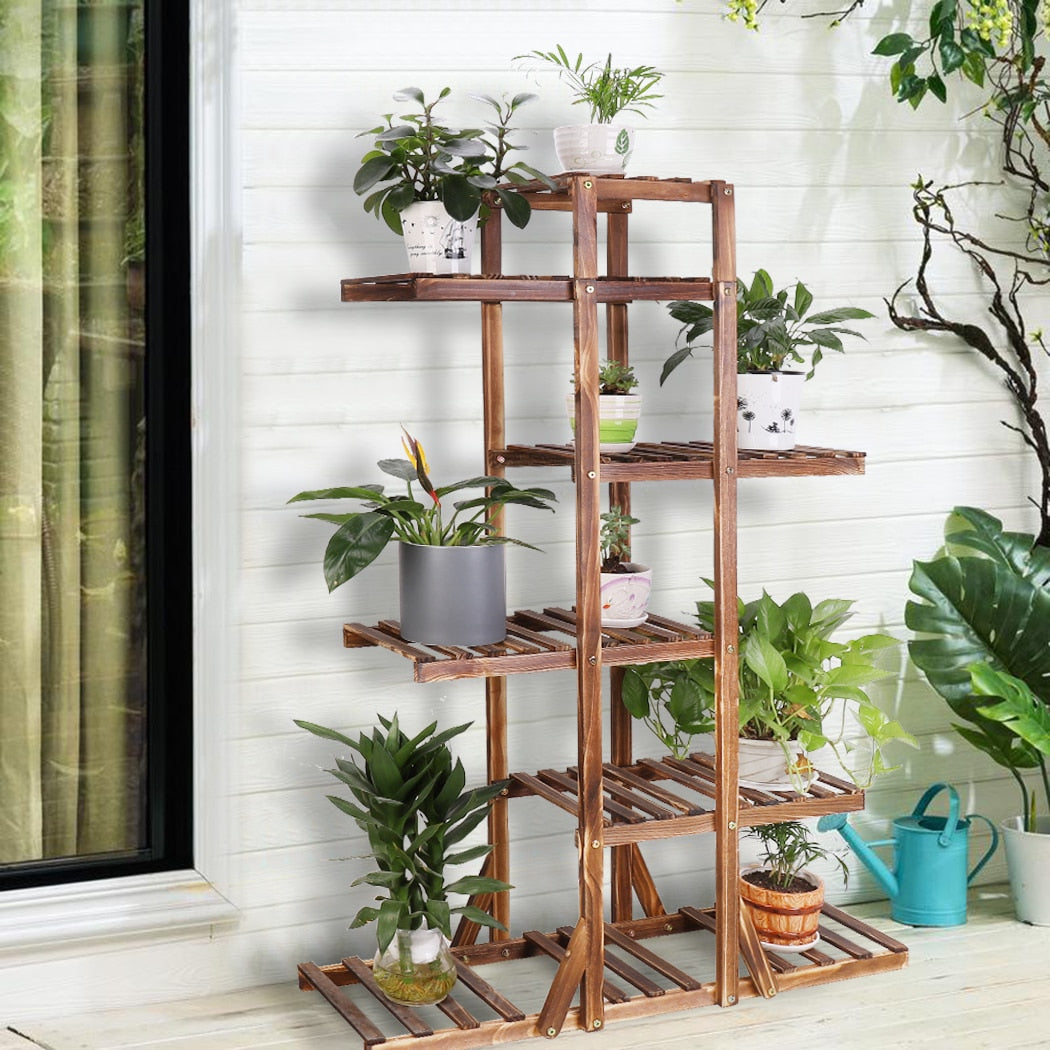 Stylish 6-Tier Wooden Plant Stand – Versatile Indoor & Outdoor Plant Display