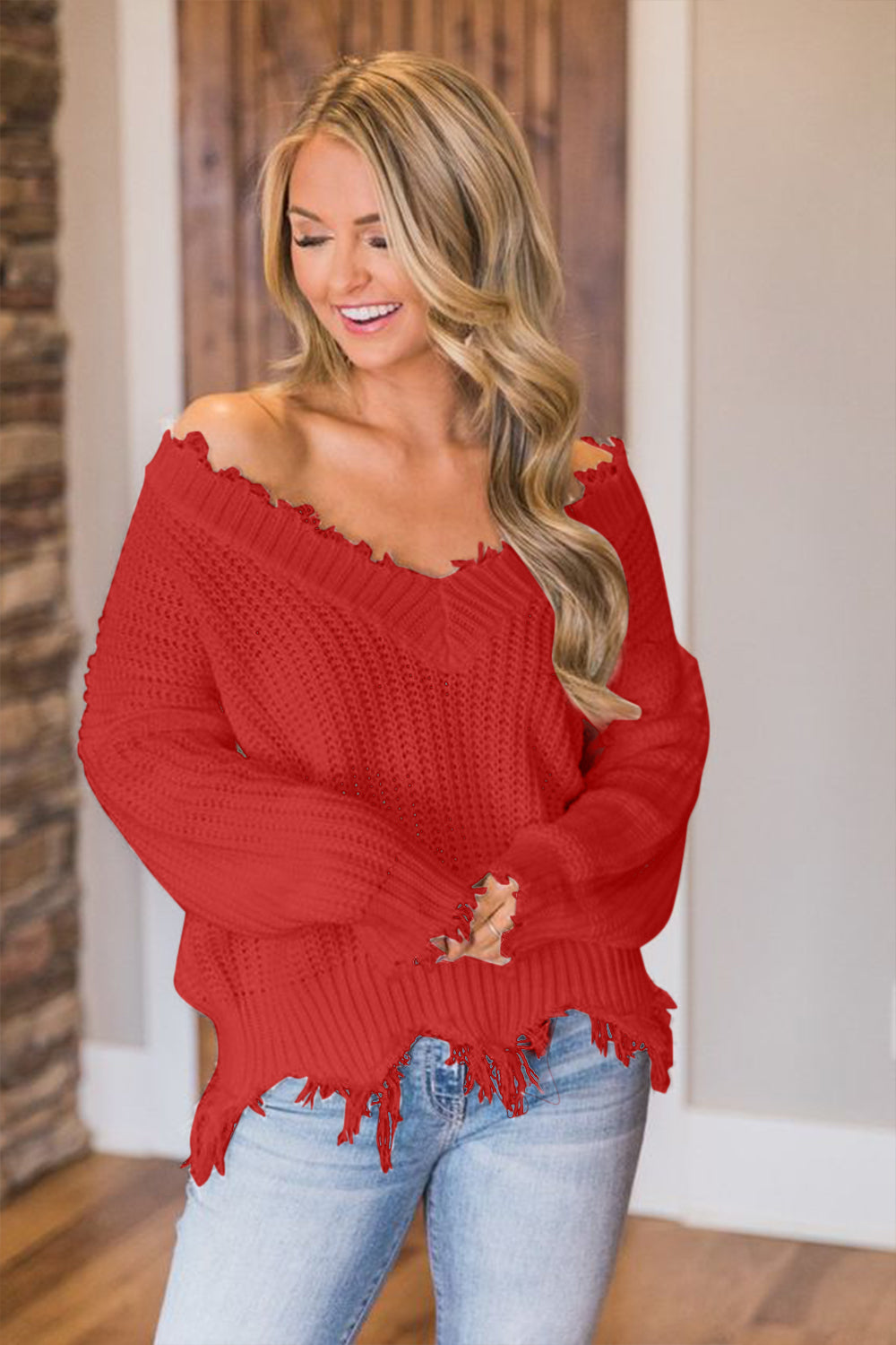 Edge Fray Relaxed Sweater