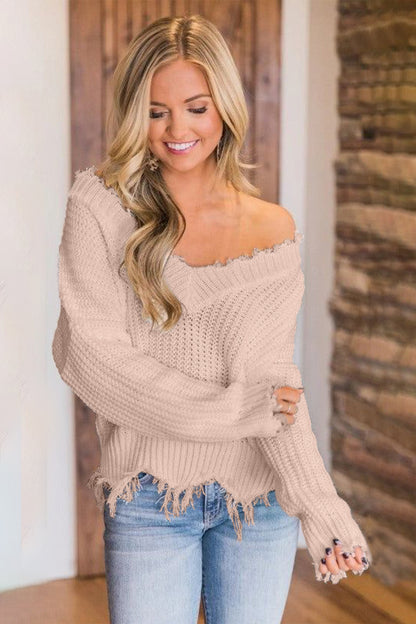 Edge Fray Relaxed Sweater