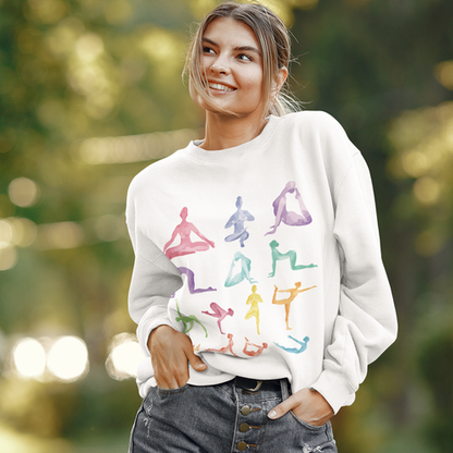 Yoga Themed Crewneck Sweatshirt – Find Comfort in Every Pose