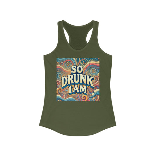 Camiseta de tirantes con espalda cruzada ideal para mujer - So Drunk I AM