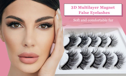 10 Piece Mixed 3D Multi-layer Magnetic False Eyelashes Set with