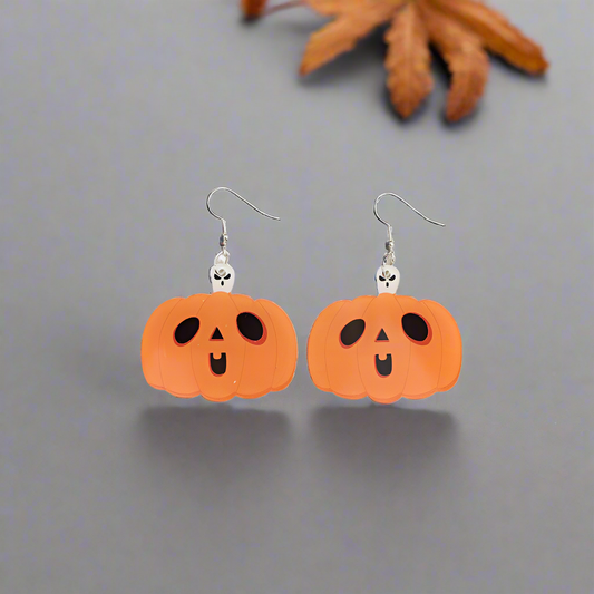 Acrylic Alloy Pumpkin Shape Earrings