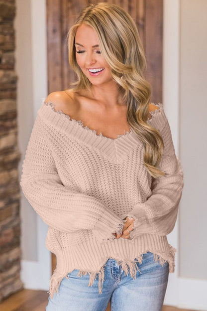 Edge Fray Relaxed Sweater