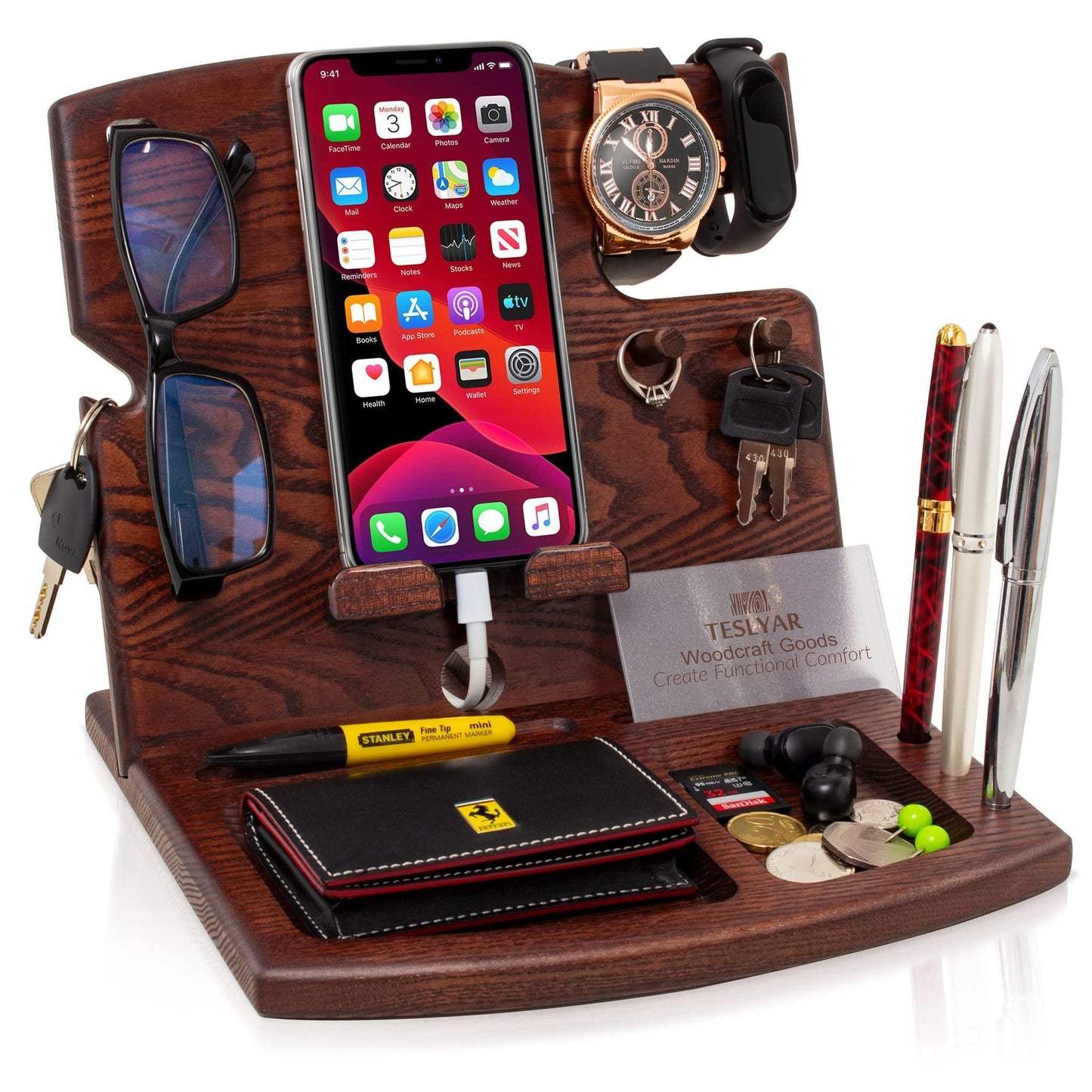 Handcrafted Multifunctional Organizer Station