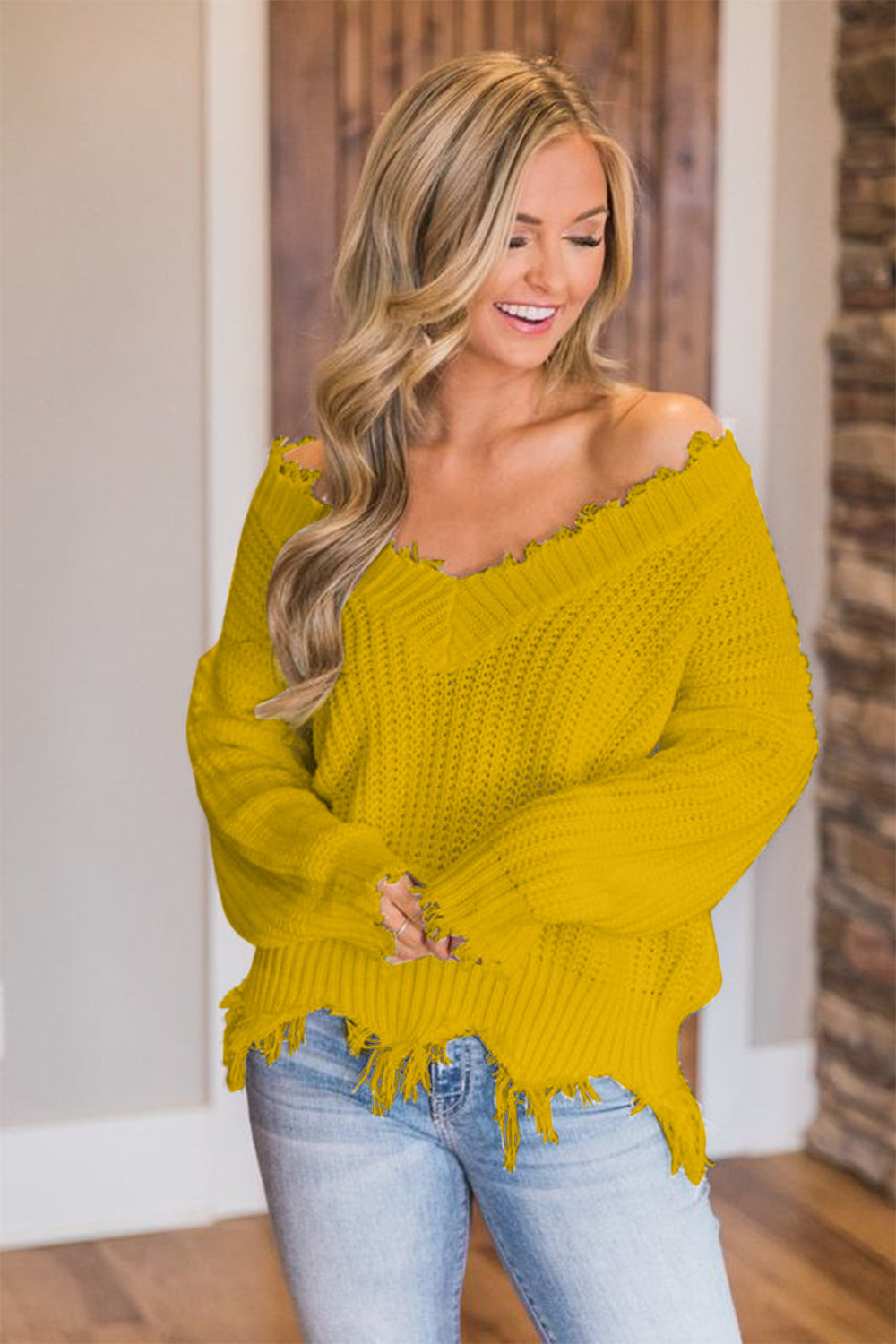 Edge Fray Relaxed Sweater