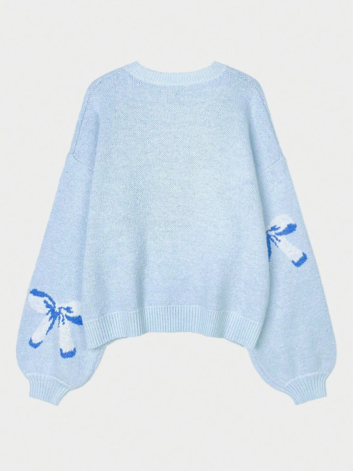 Bow Round Neck Long Sleeve Sweater – Adorably Cute & Stylish