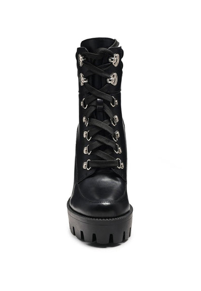 Stopper Cushion Collared Lace Up Boots