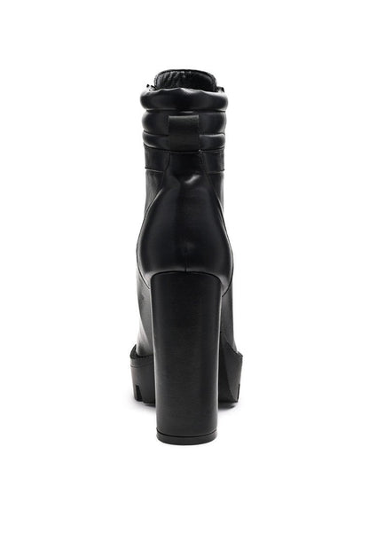 Stopper Cushion Collared Lace Up Boots