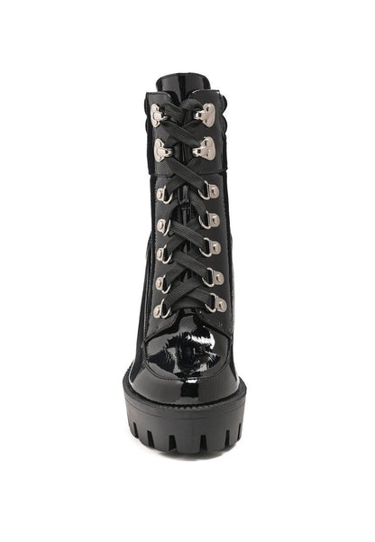 Stopper Cushion Collared Lace Up Boots