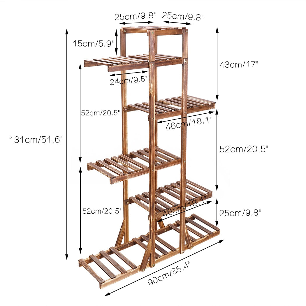 Stylish 6-Tier Wooden Plant Stand – Versatile Indoor & Outdoor Plant Display