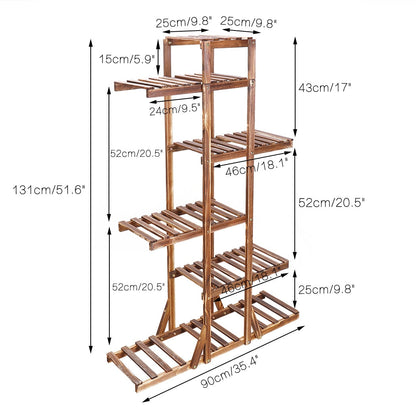 Stylish 6-Tier Wooden Plant Stand – Versatile Indoor & Outdoor Plant Display