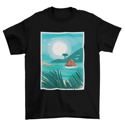 Watercolor beach t-shirt design