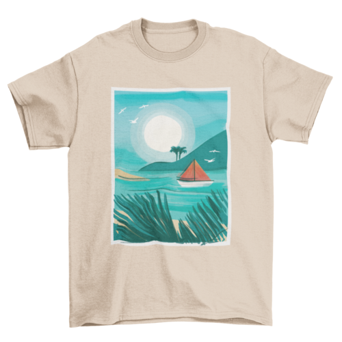 Watercolor beach t-shirt design