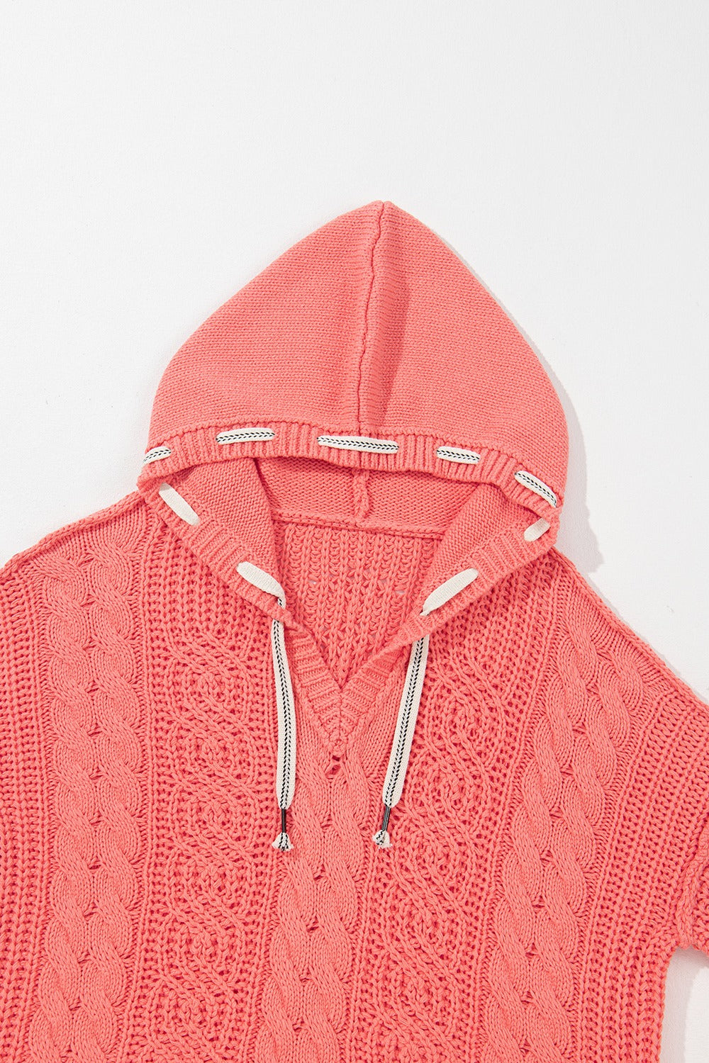 Drawstring Cable-Knit Hooded Sweater – Cozy Up in Classic Comfort