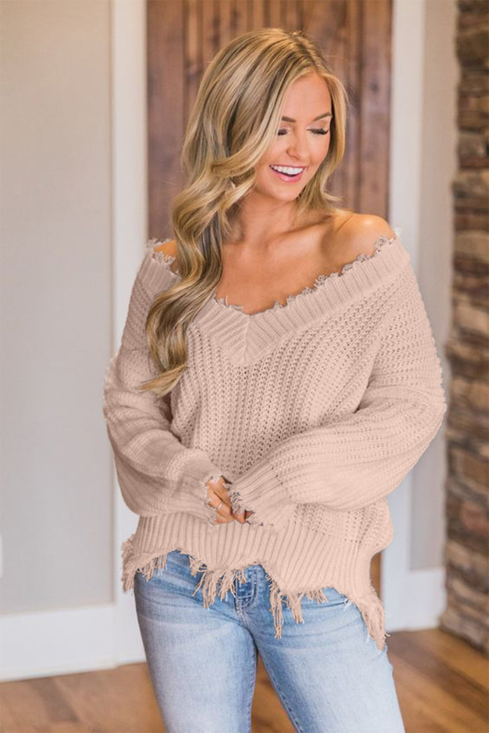 Edge Fray Relaxed Sweater