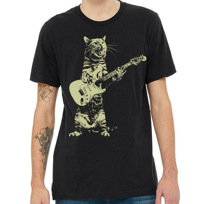 Cat Playing Guitar - T-Shirt