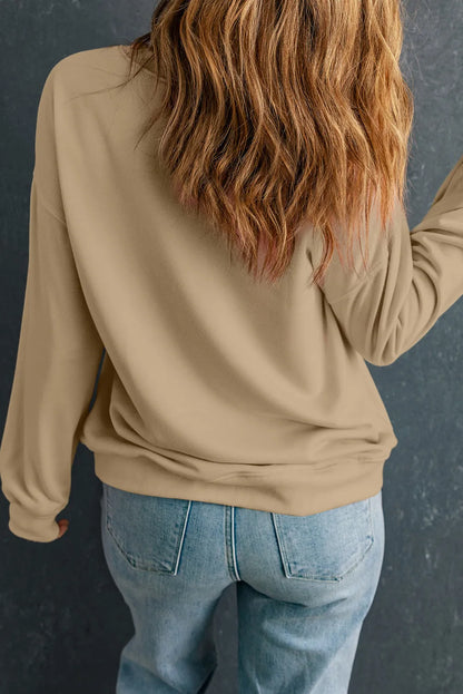 Thanksgiving Round Neck Dropped Shoulder Sweatshirt – Cozy Comfort for the Holiday Season