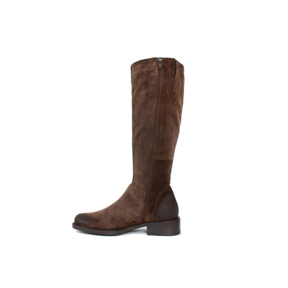 Elegant Brown Leather Knee-High Boots | Shipped From Italy