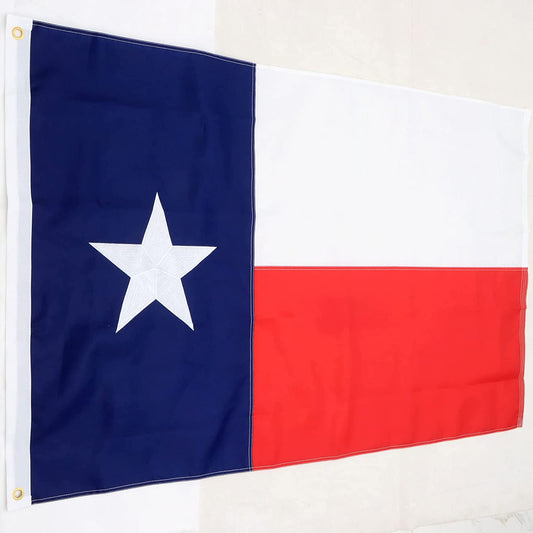 Texas Flag - Heavy Duty Outdoor with Embroidered Star & Brass Grommets | Fade Resistant & All-Weather