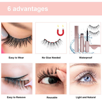 10 Piece Mixed 3D Multi-layer Magnetic False Eyelashes Set with