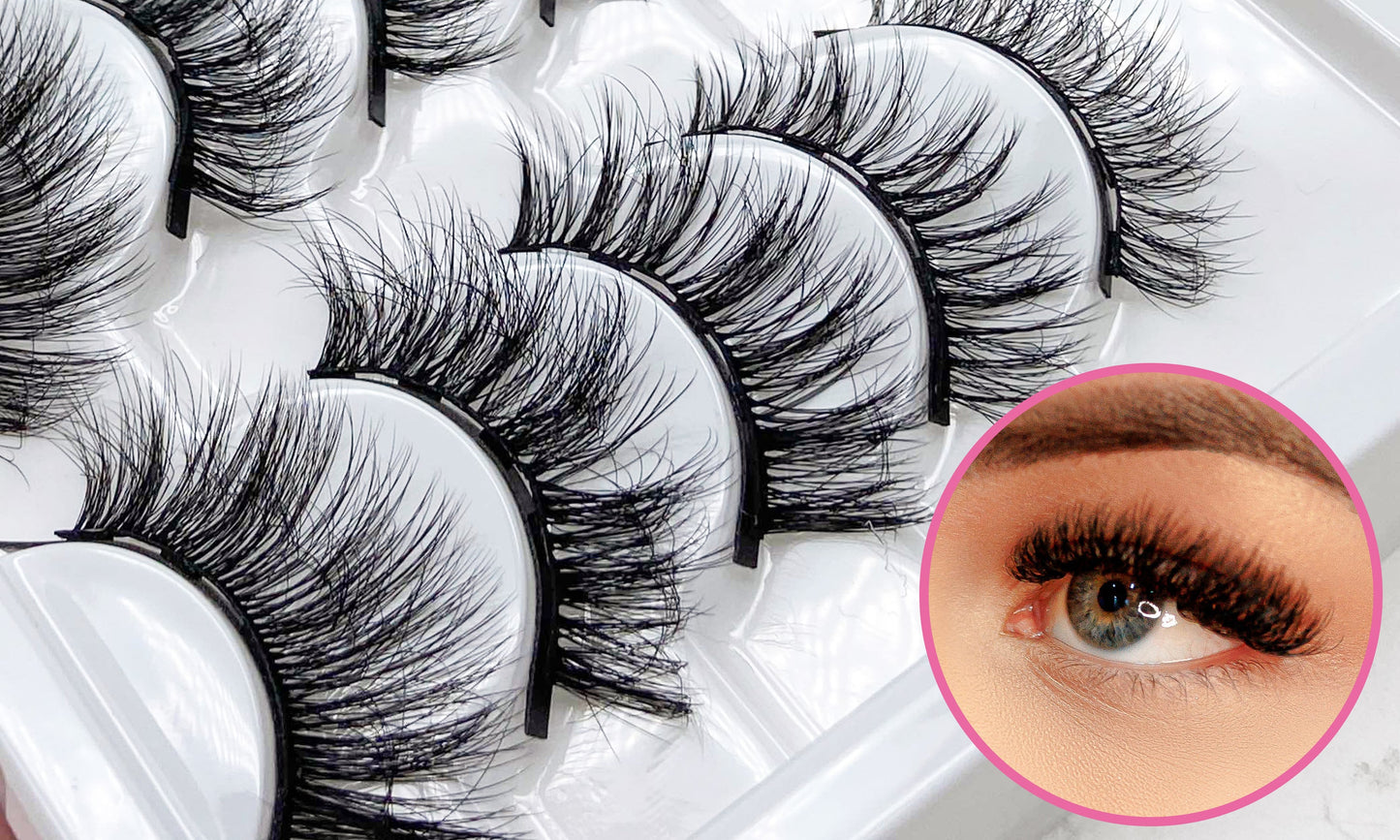 10 Piece Mixed 3D Multi-layer Magnetic False Eyelashes Set with